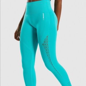 TEAL BLUE SEAMLESS GYMSHARK LEGGINGS